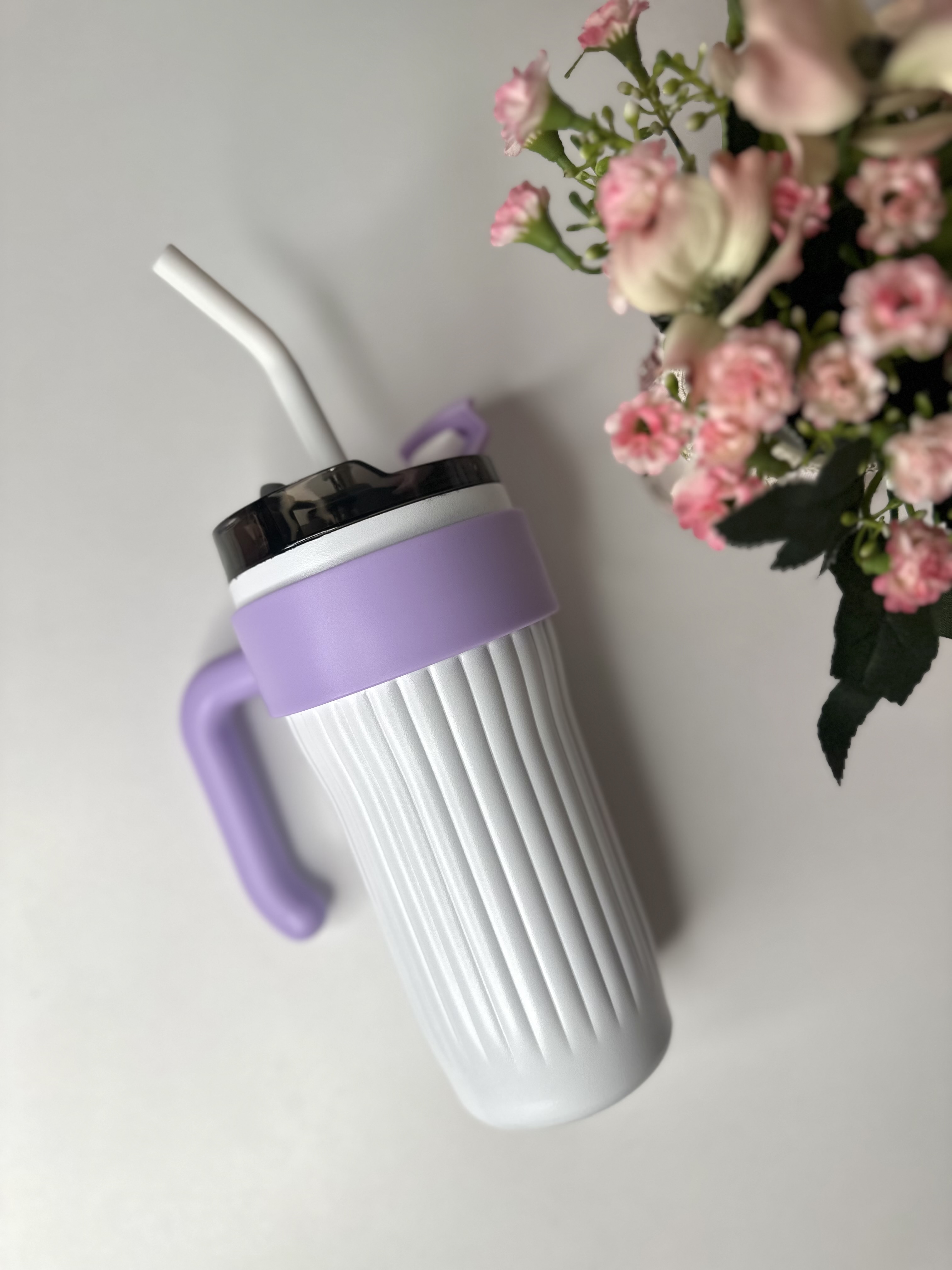 Water Bottle With Straw & Handle B021